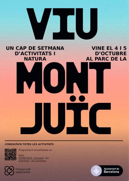 Cartell de la Festa del Viu Montjuïc amb el títol de l'activitat