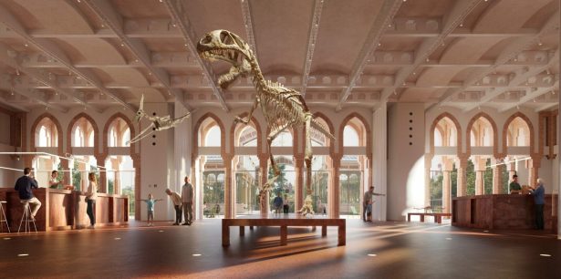 Simulació de com serà la planta baixa del Castell, una gran sala oberta al parc